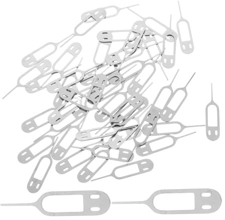 WOONEKY 50 Pièces Outil de Retrait de Carte Sim Acier Inoxydable Lot de Aiguilles Éjecteurs Universelles pour Téléphones Mobiles Rapide Aux Emplacements de Carte Sim