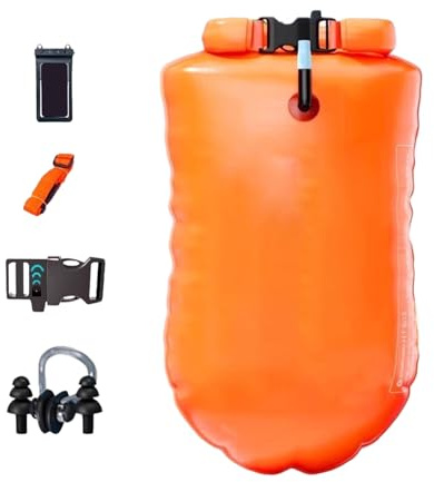 Nybhyjka Bouée de natation, sac à bulles gonflable, équipement de piscine pour l'entraînement, la plongée avec tuba, le bateau, le kayak, la plage, les sports nautiques, flotteur