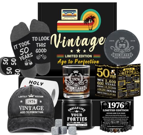 50th Birthday Gifts for Him, Happy 50th Birthday Decorations for Men