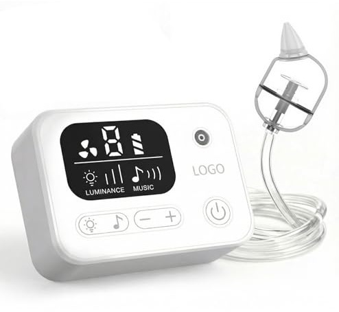 Aspiratore nasale per bambini, elettrico per la pulizia del naso del bambino con 9 livelli di aspirazione regolabili, ventosa automatica per il naso del bambino, luce notturna e musica rilassante