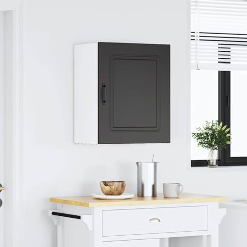 sephironlbb köksväggskåp Kalmar svart trämaterial 50 x 31 x 60 cm med gott om lagringsutrymme och stabil lastkapacitet 55 kg, mångsidigt förvaringsskåp för kök, matsal och förvaringsskåp