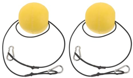 ibasenice Bouée Flottante de Marquage D’Ancre, Lot de 2, PVC Jaune | Bandes Réfléchissantes, Corde Nylon Intégrée, Crochet Métal et Connecteurs Modulaires, pour Petits Yachts