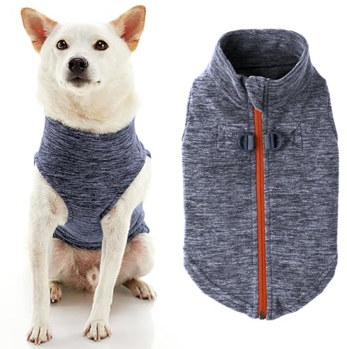 Gooby Hundtröja i fleece med dragkedja – grå tvätt, X-Small – varm pullover fleece Step-in hundjacka med dubbelt D-ringkoppel – vinter liten hundtröja – hundkläder för små hundar pojkar och medelstora hundar