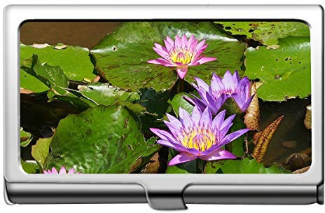 Yanteng Natur lila Blumen Business Name Kartenhalter-Lotus Visitenkartenhalter Wallet Credit Card Id Fall