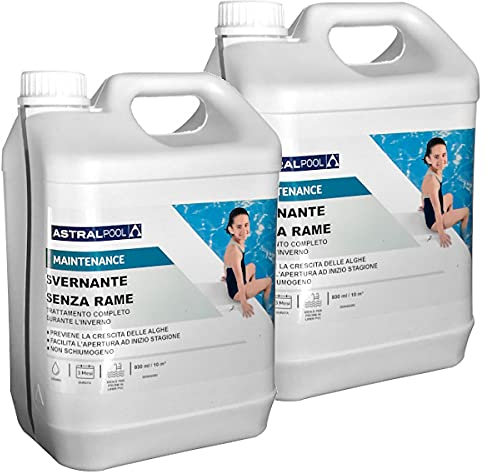 Svernante Astral Eco 10 Litri (2X 5 Litri), Senza Rame Manutenzione Invernale della Piscina. Dosaggio per 110 MC.