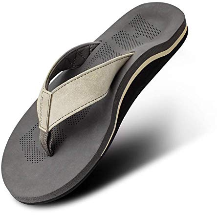 Men Sandals Flip Flop with Orthotic Arch Support Athletic Slide Sandals for Men with Soft Cushion Footbed