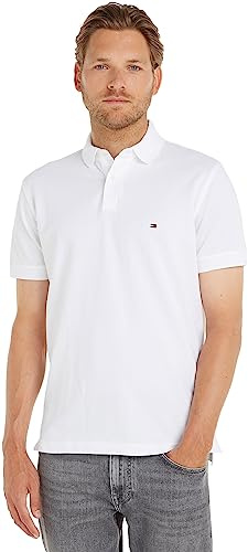 Tommy Hilfiger Polo de Manga Corta Hombre 1985 Regular Fit, Blanco (White), M