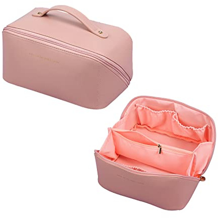 CORIOS Borsa da Toilette per Donna Borsa per Cosmetici Beauty Case da Viaggio Borsa per il Trucco Borsa da Toilette Organizer Cosmetici per Borsa Porta Trucchi da Viaggio Rosa