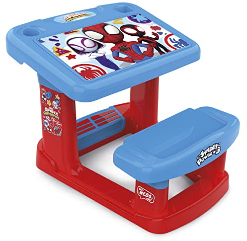 Chicos - Banco Scuola Spidey | Scrivania Bambini Spidey | Scrittoio per Bambini con Ampia Superficie di Lavoro e Vani Portaoggetti | Include 5 Illustrazioni di Spidey | A Partire da 24 Mesi (51063)