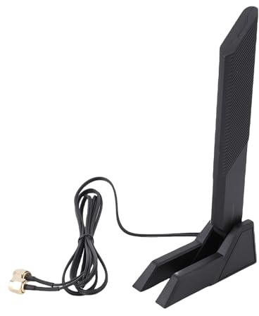 Tri Band WiFi-antenn, 2.4GHz 5.8GHz 6GHz 12dBi SMA WiFi-antennmagnetbas med 140 Mm/5.5in Förlängningskabel, för Stationär PC Dator PCIe WiFi-kort WiFi-router