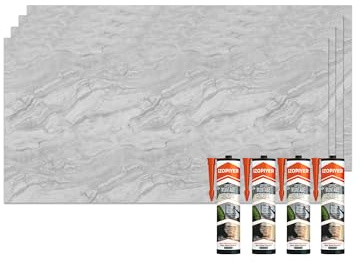 IZODEKOR Marble Effect PVC Wall Panels 60x120 cm, Waterproof Bathroom Wall Panels 3mm Thick, Decorative PVC Wall Cladding for Bathroom, Kitchen and Wet Area, Easy Installation - Mars Bubble