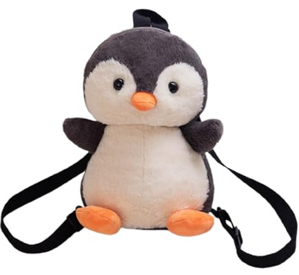 Generico Sac à dos pour filles - sac à dos animal, sac en peluche souple | Zackpack de conception de poupées drôles, lancement de pingouins embrassable pour le voyage de zoo, école, utilisation de bam