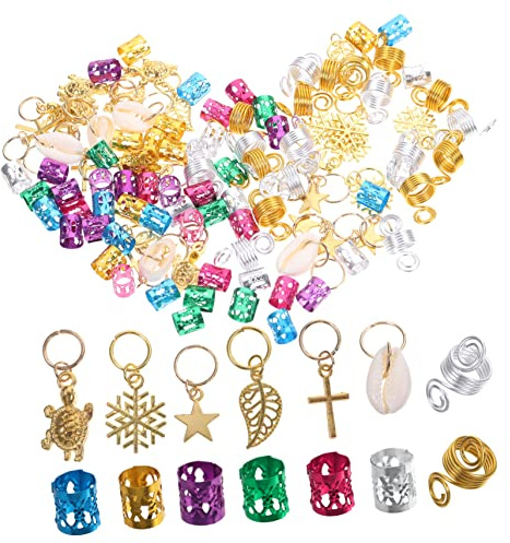 Gatuida Breloques Accessoires de Cheveux pour Tresses en Alliage D'aluminium Lot de 150 Réutilisables et Flexibles Décorations pour Festivals et Fêtes