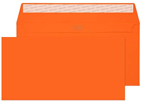 Blake Creative Colour 25205 Farbige Briefumschläge Haftklebung Kürbis Orange DL+ 114 x 229 mm 120g/m² | 25 Stück