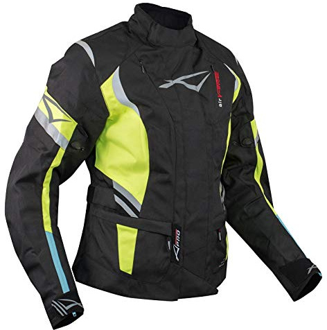 A-Pro Lady Motorcykeljacka Dam Vattentät Termisk Avtagbar Skydd CE Touring, Fluo, M