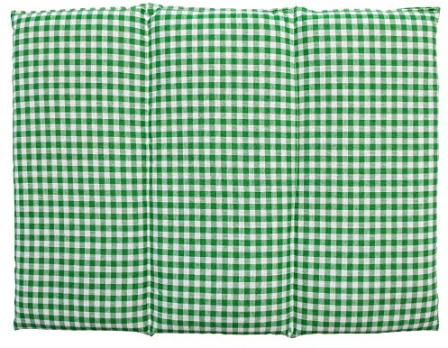 Cuscino con semi di uva (40x30cm 3 compartimenti verde-bianco) Cuscino termico per forno, microonde e frigorifero.