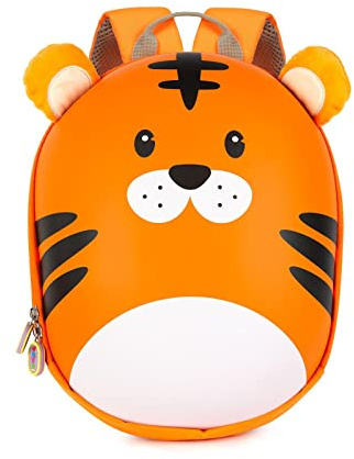 boppi Tiny Trekker Barnryggsäck för semester, resor och dagis, barnväska för pojkar och flickor, 4 liter dagisryggsäck, Tiger, Rozmiar uniwersalny, Ryggsäck Ryggsäckar