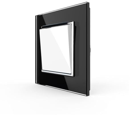 Livolo Wipp-Lichtschalter Wechselschalter 1 Fach VL-C7-K1S-COLOUR schwarz/weiß (Wechselschalter 1Fach SR-12+K1S-11)