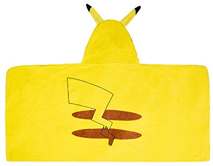 Pokemon Pikachu Bath and Beach Soft Cotton Terry Hooded Towel Wrap, 24 x 50, (Officially Licensed Product) by Franco