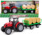 Toyland Trattore e rimorchio 37 cm Rosso con luci e suoni - Giocattoli da fattoria per bambini (Trattore e rimorchio a sfere)