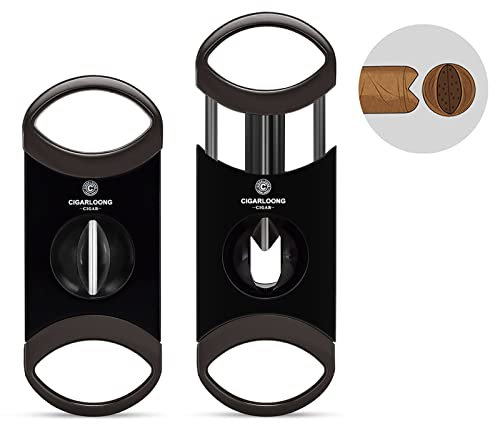 CIGARLOONG Zigarrenschneider V-Cutter Edelstahl Schwarz Zigarrencutter