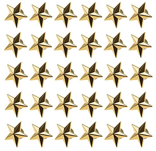 eMagTech 30pcs Étoile Insigne Épinglettes 18mm Épingle en Métal Épinglette Costume Décoration Épingle d'étoile pour Femmes et Hommes
