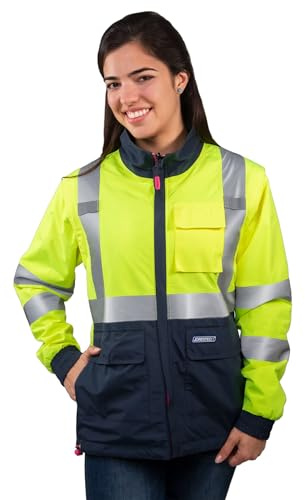 JORESTECH Women’s Hi-Visibility 4-in-1 Reversible Work Jacket with Removable Sleeves, ANSI/ISEA 107-2020 Class 3 Type R Safety Jacket