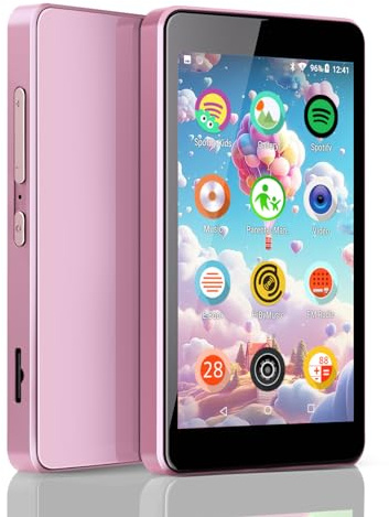 Kids MP3 Player with Parental Controls, Spotify Kids, Spotify, Audible, Amazon Music, 4.0 IPS MP4 Music Player Up to 256GB (Pink)