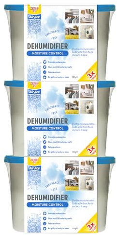 Zero In Compact Dehumidifier - Fragrance-Free - 3-Pack | Moisture Absorber & Odor Eliminator for Wardrobes, Closets, Bedrooms & Storage Spaces | Prevents Mold, Mildew & Dampness | Long-Lasting Protect