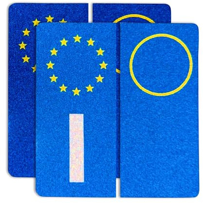 Autodomy Adesivi Targa Auto Kit da 4 Pezzi | Adesivo Copri Targa è Riflettente 45 x 98 mm | Adesivi Targhe Auto e Moto Italia Resistente Pioggia e Sole