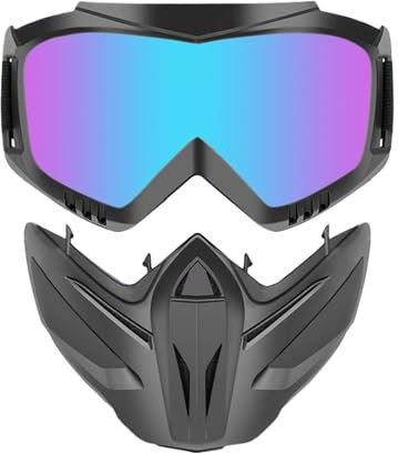 Masque facial de lunettes de protection – Lunettes de moto, couverture complète du visage | Lunettes de protection réutilisables avec bouclier transparent, couverture du visage légère au design
