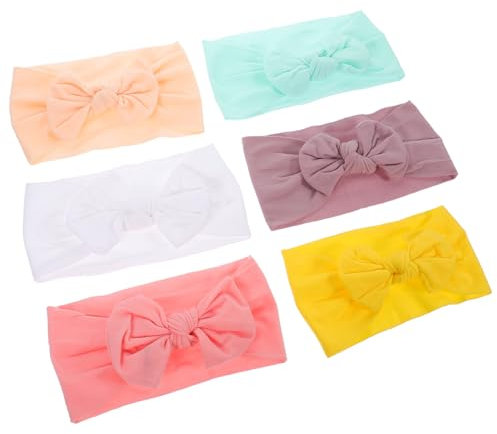 GARVALON 6stücke Süßes Bogen-haarband Für Junge Mädchen Teiliges Elastische Stirnbänder Für Kleinkinder Für Partys Geburtstage Und Tägliches Tragen Aus Sicherem Gefertigt