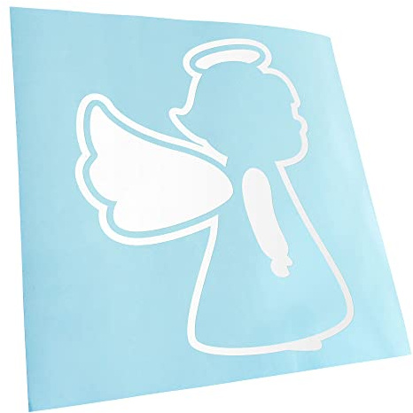 Kiwistar - Autoaufkleber - Weiß - 10x8cm Schutzengel heiligen Guardian Angel Aufkleber für Auto, Laptop, Fahrrad, LKW, Motorrad mehrfarbig JDM Decal Racing