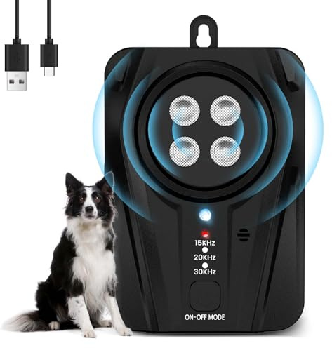 Bubbacare Antiladridos para Perros Ultrasonido, 3 Niveles Ahuyentador de Perros Rango de 33 Pies, Auto Dispositivo Anti Ladridos Dog Barking Silencer