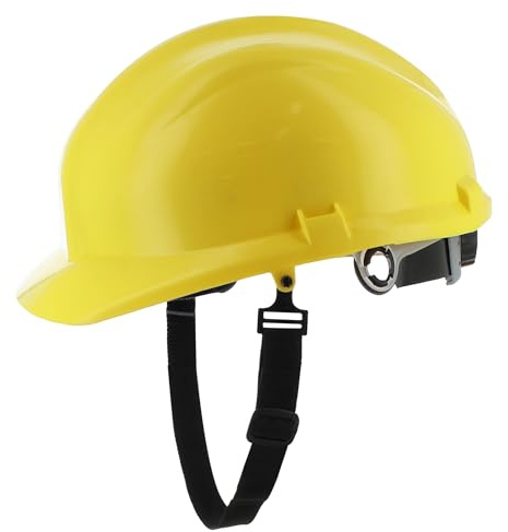 SOLEILUX Elmetto Casco di Sicurezza antinfortunistico da Cantiere Leggero Certificato EN 397 Con Cintino Sottogola e Rotella di Regolazione (GIALLO)