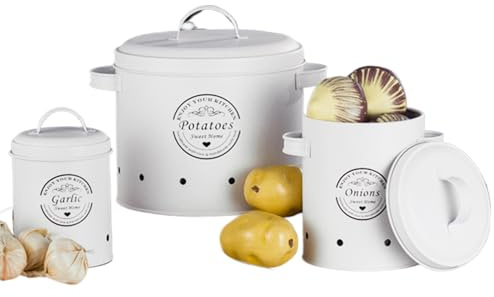 Generico Tanister di da a cipolla bianca - vaso vegetali vintage, barattoli di conservazione durevoli per scenario da | Organizzatore di verdure per la casa, decorazione vintage di da b