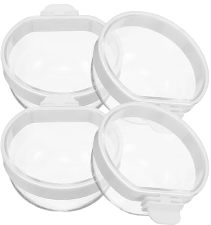 Ciieeo Comedero Colgante para Loros 4 Piezas Grande Transparente Cuenco Extraíble Antisalpicaduras para Alimentación y Bebida de Periquitos Loros Grandes y Cacatúas Reutilizable