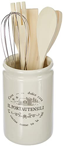 Tognana, La Dolce Casa di Campagna, set mestoli e contenitore, ceramica e legno