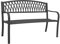 Mendler Gartenbank HWC-F45, Bank Parkbank Sitzbank, 2-Sitzer pulverbeschichteter Stahl - schwarz