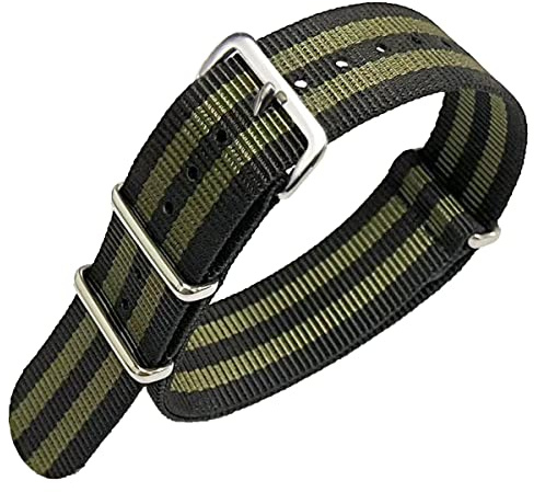 FOUUA Nylon Klockarmband Band NATO Stil val av Färg, Längd och Bredd 16mm 18mm 20mm 22mm 24mm Ersättning Ballistiska Remmar för Män och Kvinnor
