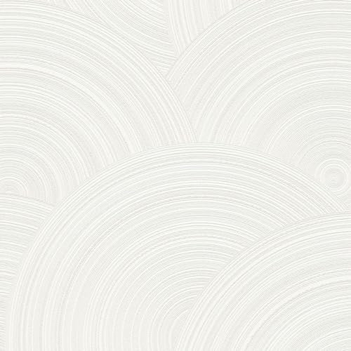 Carta da parati 3D Profhome 386961-GU Carta da parati TNT strutturata con forme geometriche luccicante bianco bianco-perla 5,33 m2