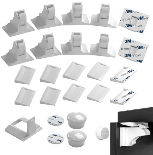 Lychico Child Safety Magnetic Cabinet Locks - 10 Baby Proof Locks + 2 Keys, No Screws or Tools Needed