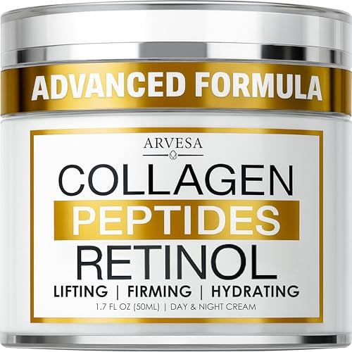 Retinol Cream for Face with Collagen Peptides, Anti-Aging Moisturizer