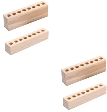 FRCOLOR 4 unidades de soporte para pintalabios, accesorio para pintalabios, soporte de madera para pintalabios, organizador de estante para brillo de labios, organizador de mesa, marco de madera,