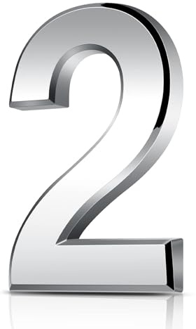 3 Inches 3D Mailbox Numbers Waterproof, Self Adhesive Address Number Stickers for Mail Boxes, Hotel Rooms, Door (Silver 2)