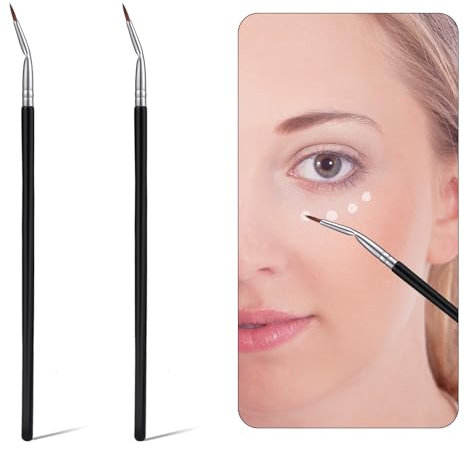 2 Pennelli Pieghevoli per Eyeliner, Pennello Angolato a Falce per Eyeliner Superiore e Inferiore Strumento per Eyeliner Piegato Elf Per Ombretto Correttore per Donne e Ragazze