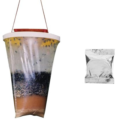 SAITUO Attrape Mouche Piege A Mouche Red Top Piège à Mouche Piege Mouche Exterieur Kit pour Attraper Les Mouches et Les Mouches des Fruits Peut Réduit Efficacement Les Mouches Entrant dans Pièce
