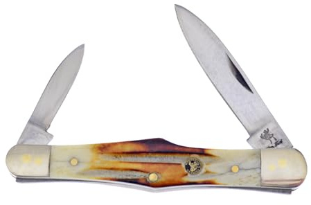 WhiteTail Cutlery Pocket Knife 382SC Country Whittler with a Second Cut Bone Handle German Stainless Steel Blade Closed 3.5 Inches