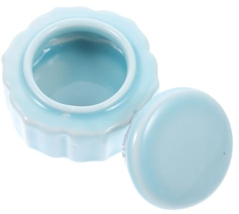 VOSAREA Pot à Crème Élégant en Céramique Vintage pour Le Rangement de Produits de Beauté pour Lotion Mini Pot en Céramique pour Le Maquillage