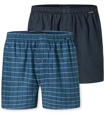 Schiesser Herren 2 Pack Boxershorts Baumwolle Web Multipack - Webboxer, Sortiert 5_182428, 5